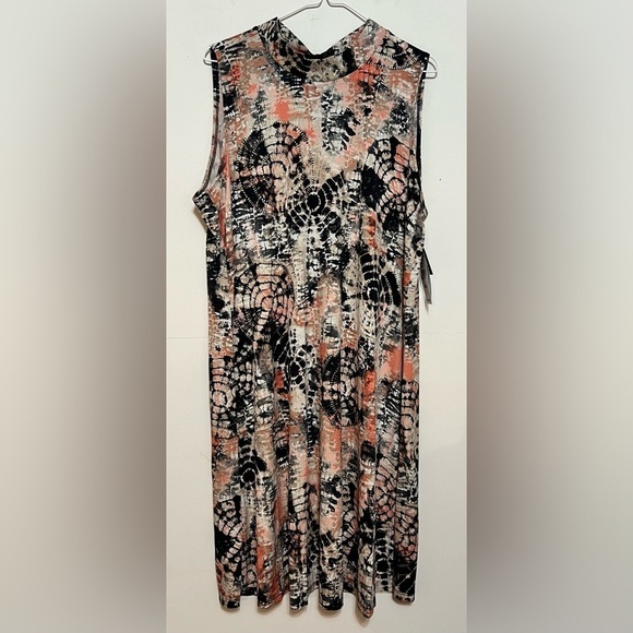 Robbie Bee Signature Halter Tie Back Sleeveless Dress Tie Dye Geometric XL NWT - Picture 14 of 15